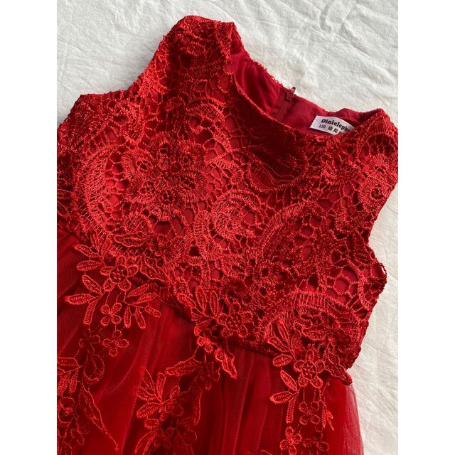 赤　フォーマルドレス キッズ/ベビー/マタニティのキッズ服女の子用(90cm~)(ドレス/フォーマル)の商品写真