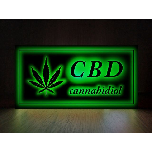 【Mサイズ】大麻 CBD オイル 医療 サイン 看板 置物 雑貨 ライトBOX