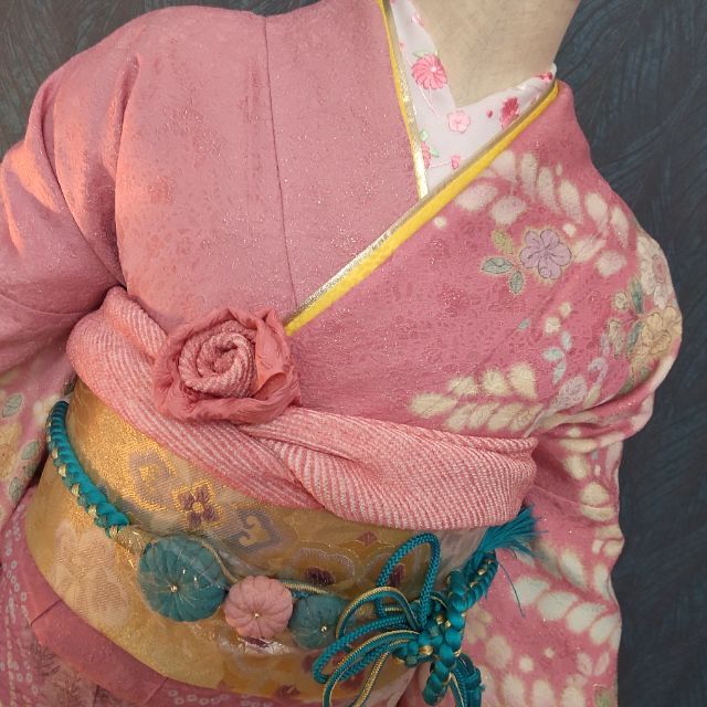 振袖フルセット(373)花絞り 逸品 辻が花 暈し染め