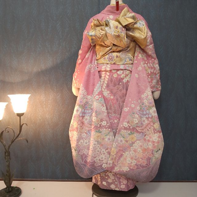 振袖フルセット(373)花絞り 逸品 辻が花 暈し染め