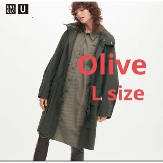 ユニクロ(UNIQLO)のUNIQLO U ❤︎ フーデッドコート　カーキ　オリーブ　L(モッズコート)