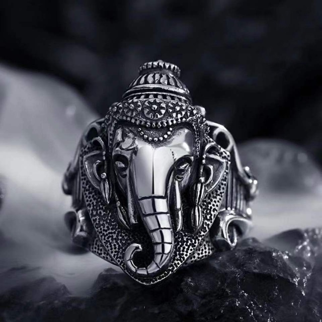 メンズレディースヴィンテージ 象の神指輪 ガネーシャリング