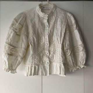 ザラ(ZARA)のZARA ザラ ZARA BASICザラベーシック ハイネックリネンブラウス(シャツ/ブラウス(長袖/七分))