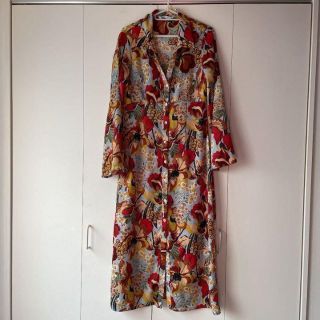 ザラ(ZARA)のZARA ザラ ZARA BASICザラベーシック 花柄ボタニカルワンピース(ロングワンピース/マキシワンピース)