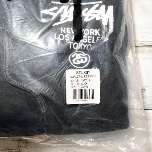 【新品】stussy スウェットパーカー　サイズL ブラック　シップアップ