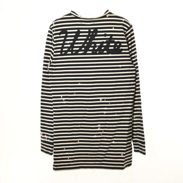 Off-White - OFF-WHITE ボーダー ダメージ加工 カットソーの通販 Off-White - OFF-WHITE ボーダー ダメージ加工 カットソーの通販