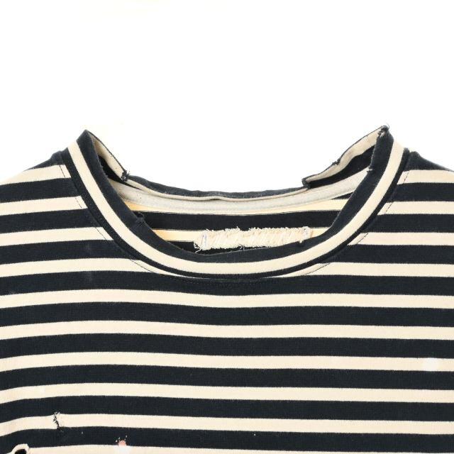 Off-White - OFF-WHITE ボーダー ダメージ加工 カットソーの通販 Off-White - OFF-WHITE ボーダー ダメージ加工 カットソーの通販