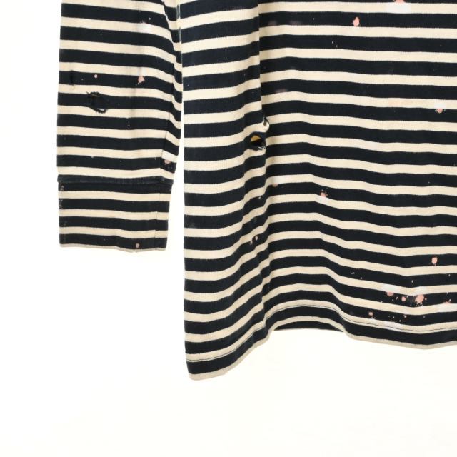 Off-White - OFF-WHITE ボーダー ダメージ加工 カットソーの通販 Off-White - OFF-WHITE ボーダー ダメージ加工 カットソーの通販