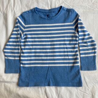 ユニクロ(UNIQLO)のUNIQLO  ブルーボーダー　長袖カットソー　綿100%  110(Tシャツ/カットソー)