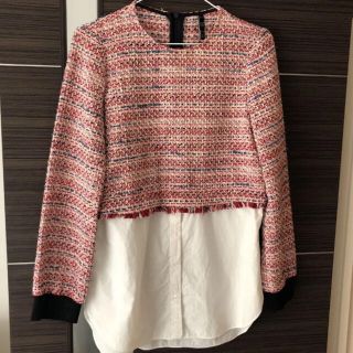 ザラ(ZARA)のZARA ツイードシャツトップス(カットソー(長袖/七分))