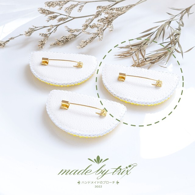 LEMONレモン ビーズ刺繍ブローチ (221020-1)の通販 by ✧made.by LEMONレモン ビーズ刺繍ブローチ (221020-1)の通販 by ✧made.by