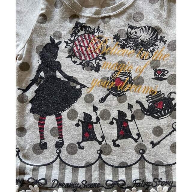 アリス　長袖　女の子　ロングTシャツ キッズ/ベビー/マタニティのキッズ服女の子用(90cm~)(Tシャツ/カットソー)の商品写真