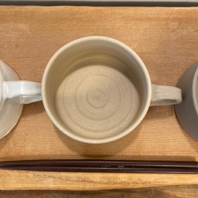 アモ様お買い得　新品　陶器　陶芸作家　スープカップ3個 インテリア/住まい/日用品のキッチン/食器(食器)の商品写真