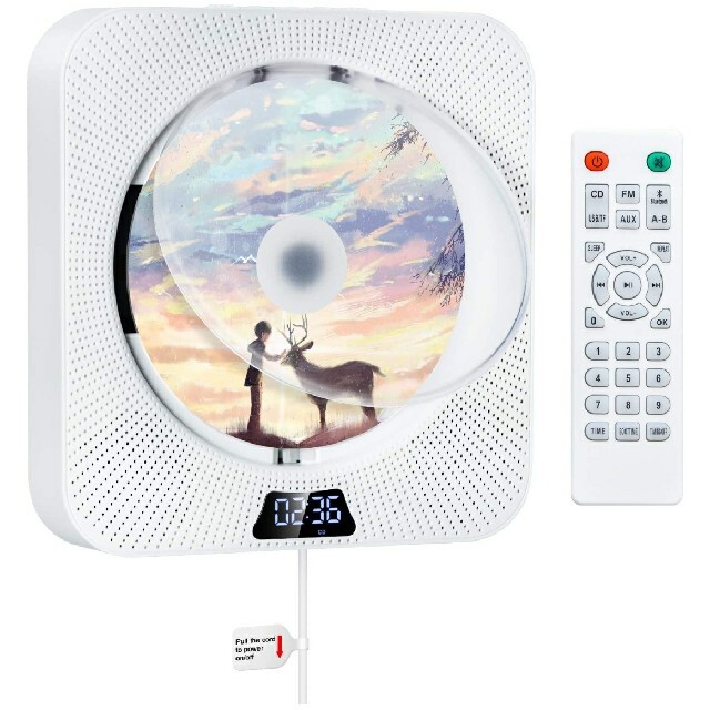 CDプレーヤー Bluetoothプルスイッチ式と置き＆壁掛け式FMラジオ スマホ/家電/カメラのオーディオ機器(ポータブルプレーヤー)の商品写真