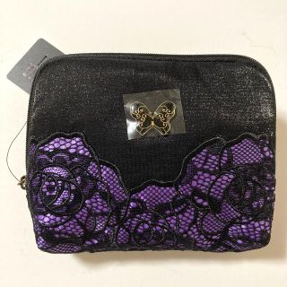 アナスイ(ANNA SUI)のアナスイ ANNA SUI ティッシュポーチ 黒 ブラック レース バタフライ(ポーチ)