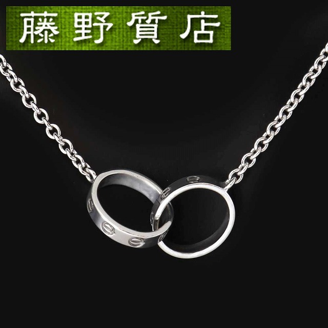 Cartier(カルティエ)の（美品）カルティエ CARTIER　ベビーラブネックレス　LOVE　K18 WG　ホワイトゴールド　ビス B7212500　8656 レディースのアクセサリー(ネックレス)の商品写真