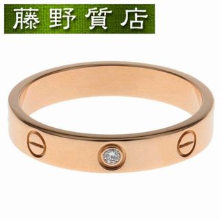 カルティエ(Cartier)の（美品）カルティエ CARTIER LOVE ウエディングリング ミニラブリング 指輪 K18 PG × ダイヤ 1石 約0.02ct #61 B4050761 保証書 8530(リング(指輪))