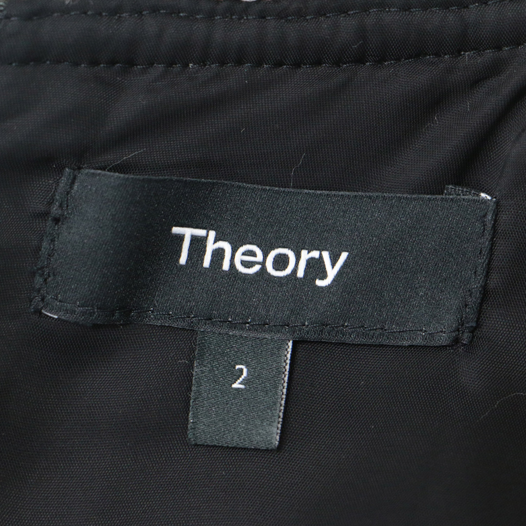 theory luxe セオリーリュクス ワンピース ドレス ホワイト ブラック コーラル 白 黒 2(M) ミディ丈 ノースリーブ ツイード フレア 22春夏 おしゃれ シンプル 着回し 【レディース】【美品】 2