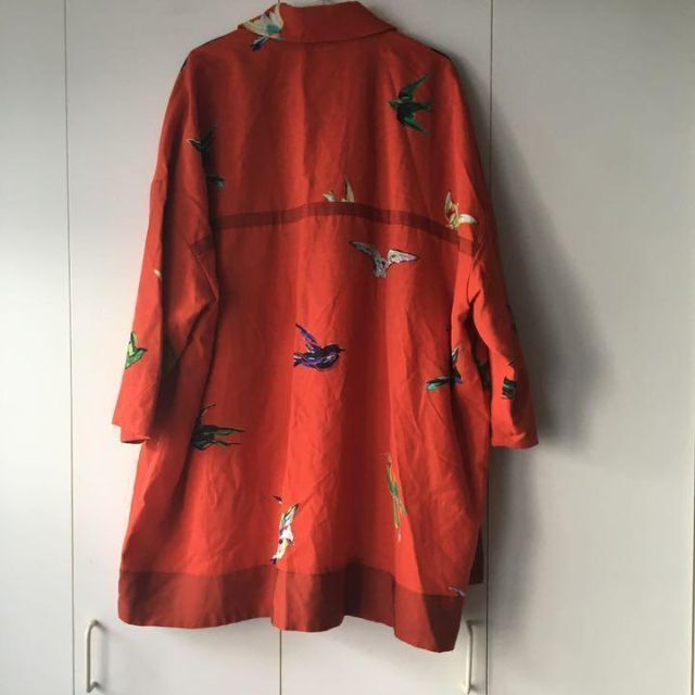 カミシマチナミ KAMISHIMA CHINAMI 鳥プリントコート ジャケット