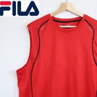 フィラ(FILA)のFILA フィラ ランニング ジョギング タンクトップ 赤 大きいサイズ 赤(ウェア)