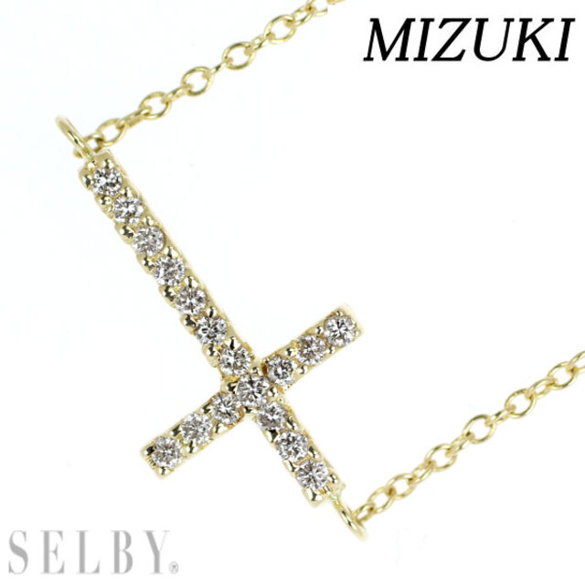 MIZUKI K14YG ダイヤモンド ネックレス サイドクロスレディース