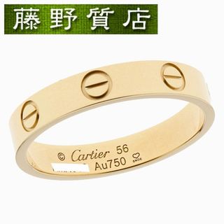 カルティエ(Cartier)の（美品）カルティエ CARTIER ウエディング リング ミニラブ リング LOVE 指輪 K18 YG #56 約15.5号 B4085056 2021年保証書 9079(リング(指輪))