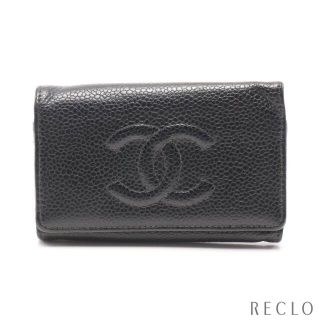 シャネル(CHANEL)のBCランク ココマーク 6連 キーケース キャビアスキン ブラック ゴールド金具(キーケース)