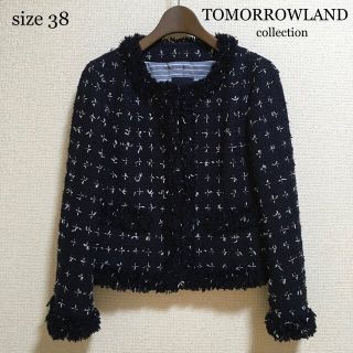 トゥモローランド(TOMORROWLAND)の【超美品】トゥモローランドコレクション* ノーカラージャケット 濃紺 入学入園(ノーカラージャケット)