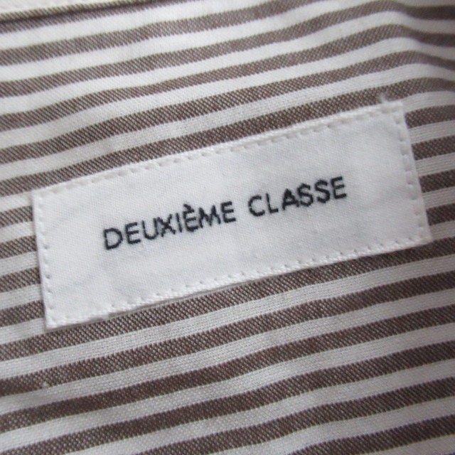 DEUXIEME CLASSE(ドゥーズィエムクラス)の美品 Deuxieme Classe コットン ストライプ シャツ トップス M レディースのトップス(シャツ/ブラウス(長袖/七分))の商品写真