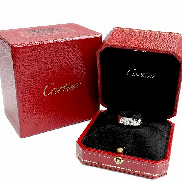 Cartier(カルティエ)の(美品) カルティエ CARTIER タンク フランセーズ リング 指輪 #53 K18 WG × ダイヤ 15石 B4064353 9044 レディースのアクセサリー(リング(指輪))の商品写真