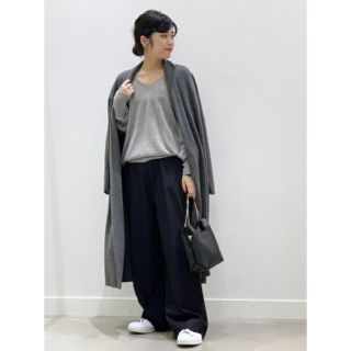 ユナイテッドアローズ(UNITED ARROWS)の【actuel】ロングカーディガン グレー 美品 クリーニング済み(カーディガン)