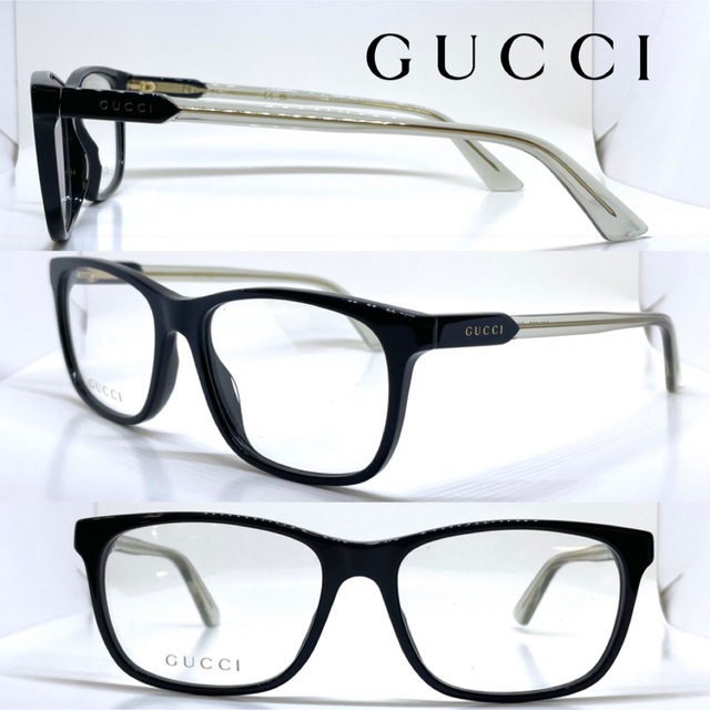 Gucci(グッチ)のGUCCI グッチ メガネ GG0490O 010 ブラック伊達レンズ付セット メンズのファッション小物(サングラス/メガネ)の商品写真