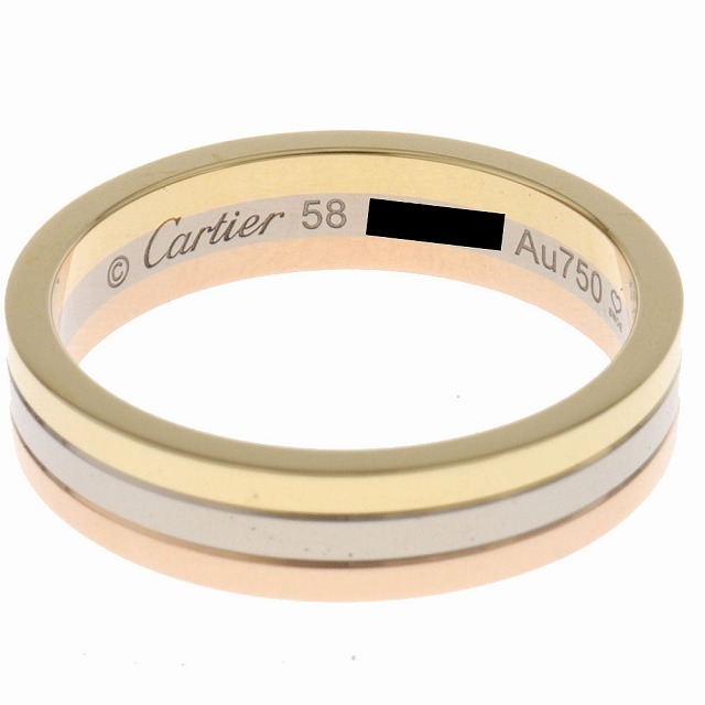 （美品）カルティエ CARTIER スリー カラー リング ルイカルティエ ヴァンドーム 指輪 ＃58 K18 WG × YG × PG  CRB4052158 8566