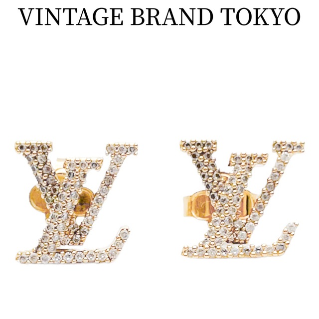 LOUIS VUITTON ルイヴィトン ピアス ブックル ドレイユ LV アイコニック ストラス LVロゴ ゴールド アクセサリー  ラインストーン   M00609 レディース 約3.1g 人気 美品【品】