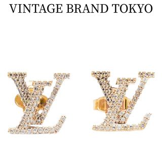 ルイヴィトン(LOUIS VUITTON)のLOUIS VUITTON ルイヴィトン ピアス ブックル ドレイユ LV アイコニック ストラス LVロゴ ゴールド アクセサリー  ラインストーン   M00609 レディース 約3.1g 人気 美品【中古品】(ピアス)