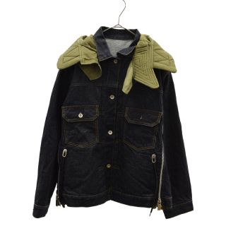 サカイ(sacai)のSacai サカイ 19AW DENIM JACKET サイドジップ フードドッキング デニムジャケット インディゴ/カーキ 19-04708(Gジャン/デニムジャケット)