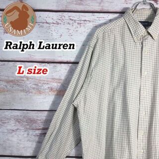 ラルフローレン(Ralph Lauren)のラルフローレン BDシャツ BLAKE コットンウール 長袖 刺繍 チェック L(シャツ)