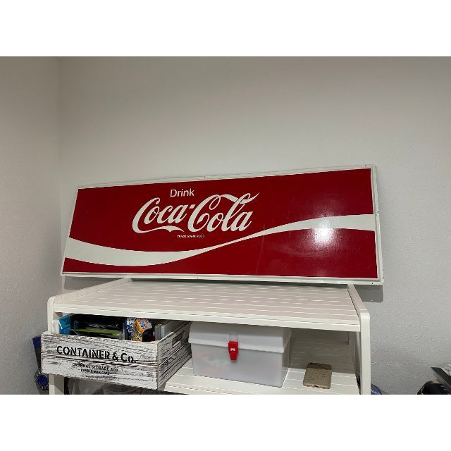 コカコーラ ホーロー　ブリキ看板 大型 ビンテージ 当時物 Coca-Cola