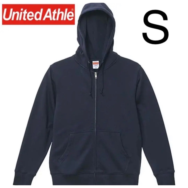 UNIQLO(ユニクロ)のS ネイビー 綿100% ジップ パーカー  新品 フーディー 無地 キッズ/ベビー/マタニティのキッズ服女の子用(90cm~)(ジャケット/上着)の商品写真