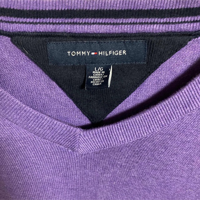 TOMMY HILFIGER(トミーヒルフィガー)のTOMMY HILFIGER トミー　ワンポイント　メンズ　ニット　古着 メンズのトップス(ニット/セーター)の商品写真