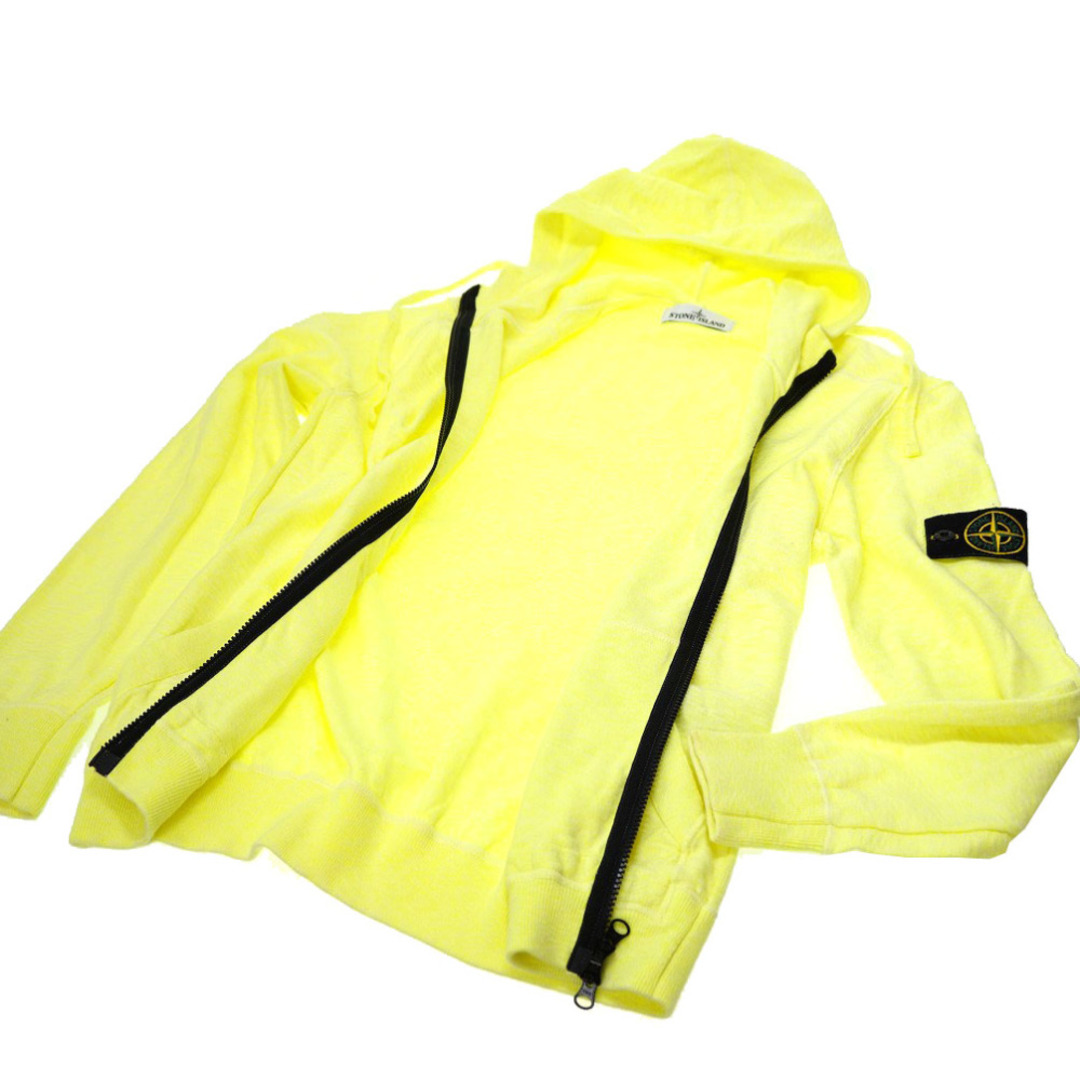 美品 ストーンアイランド ジップアップ パーカー フーディ イエロー サイズL 黄 0017STONE ISLAND メンズ