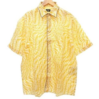 フェンディ(FENDI)の未使用 フェンディ 21SS パジャマ シャツ 半袖 シルク バーディゴ柄 43(シャツ)
