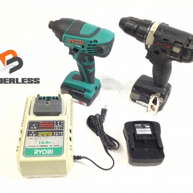 工具☆品☆ RYOBI リョービ 14.4V 充電式インパクトドライバ BID-1421 充電式ドライバドリル BD-1400 バッテリー3個付き 充電器付き 60191