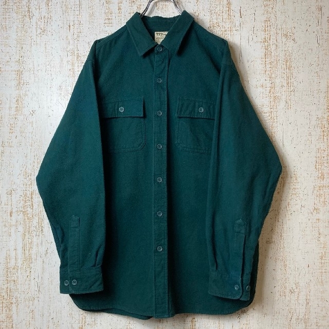エルエルビーン シャモアクロス 長袖シャツ グリーン アメリカUS - シャツ