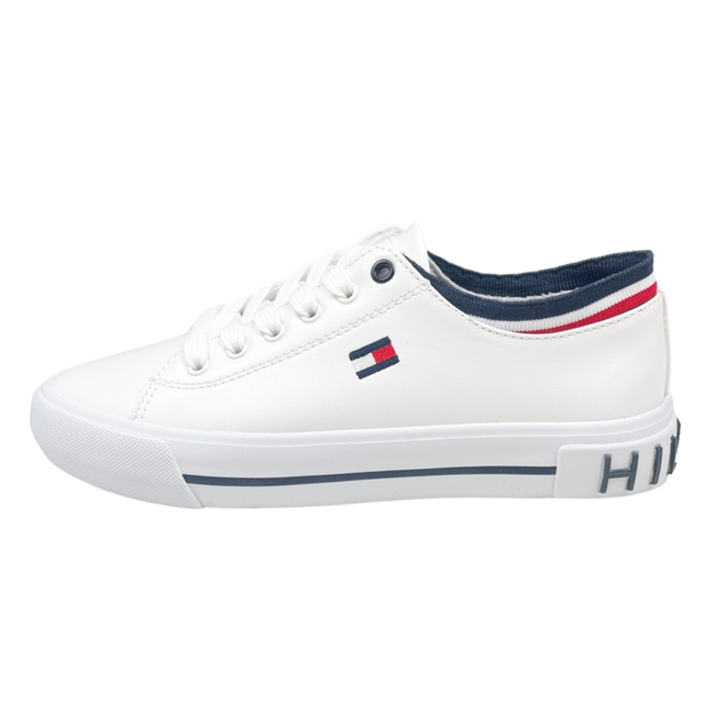 TOMMY HILFIGER(トミーヒルフィガー)のトミーヒルフィガー シューズ ホワイト レザースニーカー JP24.0cm レディースの靴/シューズ(スニーカー)の商品写真