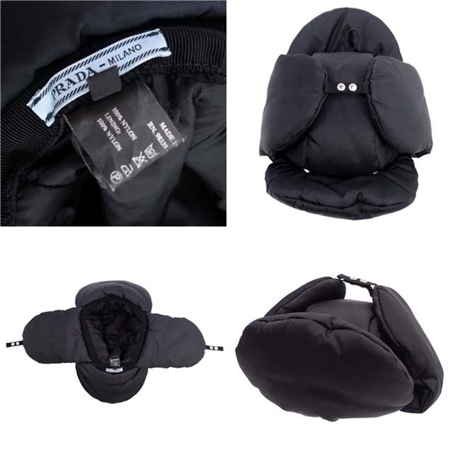 PRADA - 極美品 プラダ PRADA ハット キャップ イヤーフラップ付 PRADA - 極美品 プラダ PRADA ハット キャップ イヤーフラップ付