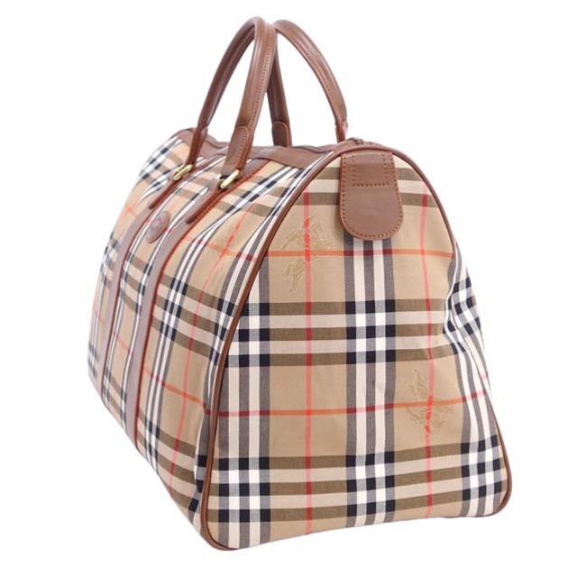 BURBERRY(バーバリー)のVintage バーバリー Burberrys バッグ ボストン ホースフェリー チェック トラベルバッグ 旅行かばん カバン 鞄 ブラウン メンズのバッグ(ボストンバッグ)の商品写真