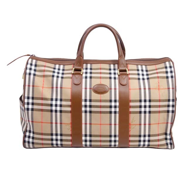 BURBERRY(バーバリー)のVintage バーバリー Burberrys バッグ ボストン ホースフェリー チェック トラベルバッグ 旅行かばん カバン 鞄 ブラウン メンズのバッグ(ボストンバッグ)の商品写真