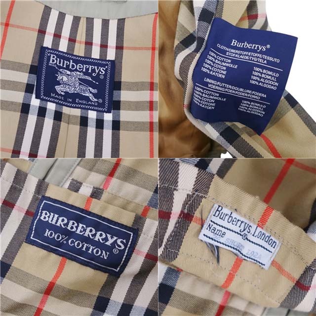 BURBERRY(バーバリー)のVintage バーバリー Burberrys コート 英国製 トレンチコート メンズ 裏チェック アウター 52SHORT(L相当) カーキ メンズのジャケット/アウター(トレンチコート)の商品写真