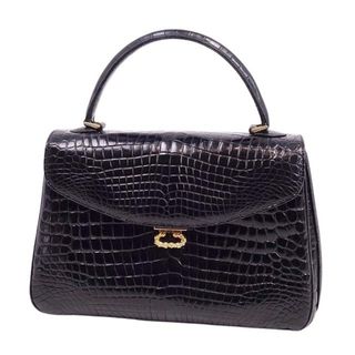 クロコダイル(Crocodile)のクロコダイル CROCODILE バッグ シャイニークロコ ハンドバッグ ワニ革 レディース レザー 鞄 ブラック(ハンドバッグ)